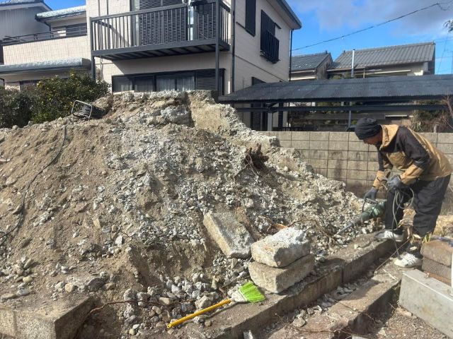 桑名市佛眼院　永代供養墓工事　⑦無縁塚解体